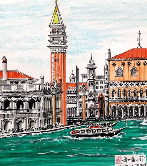 威尼斯城市建筑简笔画儿童（威尼斯的建筑怎么画）